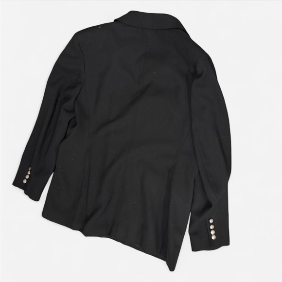 Vintage Ralph Lauren Black Wool Blazer with Large Crest Emblem Size 12 - Picture 6 of 6